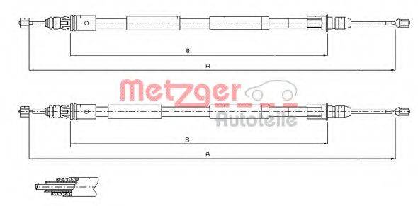 METZGER 116771 Трос, стоянкова гальмівна система