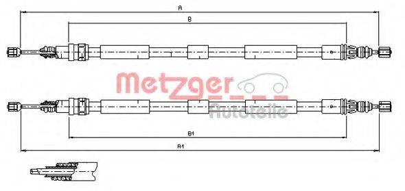 METZGER 116797 Трос, стояночная тормозная система