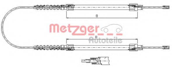 METZGER 11718 Трос, стояночная тормозная система