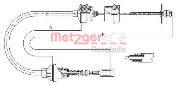 Трос, управление сцеплением METZGER 1172.2