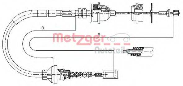 Трос, управление сцеплением METZGER 1172.4