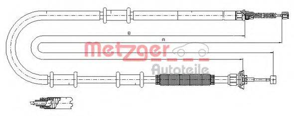 METZGER 120707 Трос, стояночная тормозная система