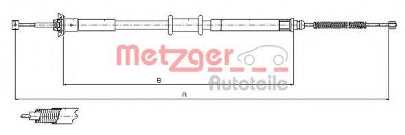 METZGER 121500 Трос, стоянкова гальмівна система