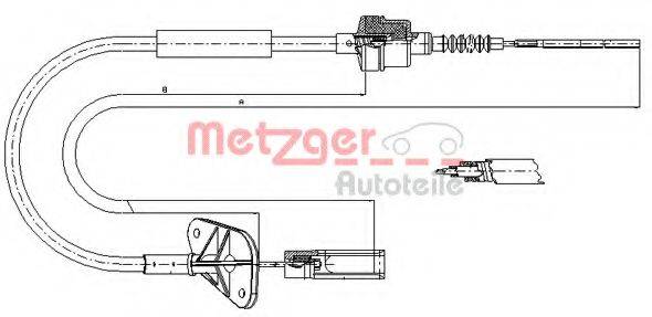 METZGER 127201 Трос, управление сцеплением