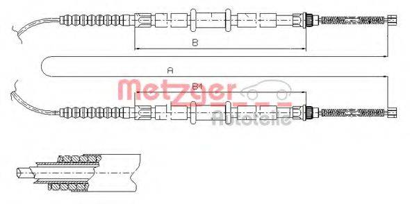 Трос, стояночная тормозная система METZGER 1261.3