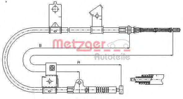METZGER 170001 Трос, стояночная тормозная система