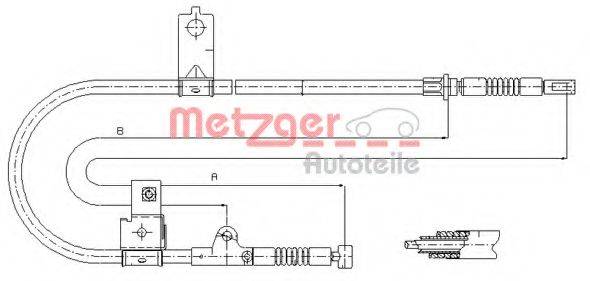 Трос, стояночная тормозная система METZGER 17.0004