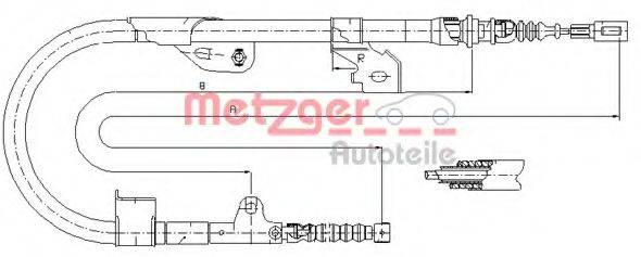 METZGER 170113 Трос, стояночная тормозная система