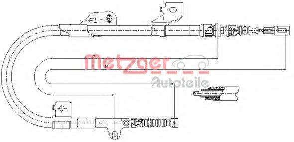 METZGER 170114 Трос, стояночная тормозная система