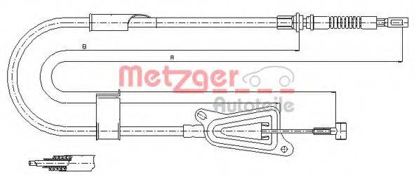 METZGER 170123 Трос, стояночная тормозная система