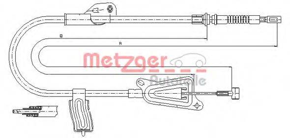 METZGER 170126 Трос, стояночная тормозная система