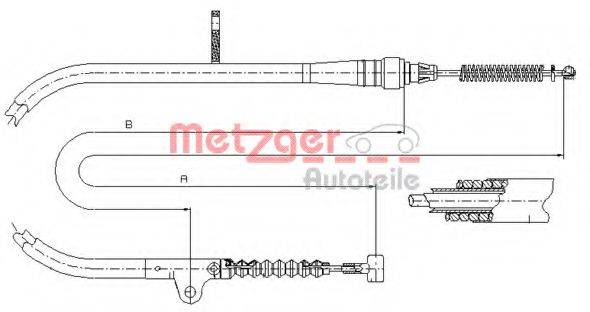 METZGER 170202 Трос, стояночная тормозная система