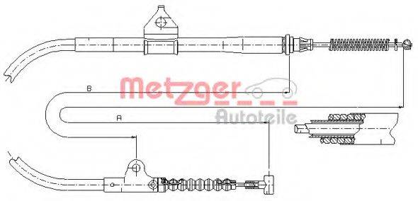 METZGER 170203 Трос, стоянкова гальмівна система
