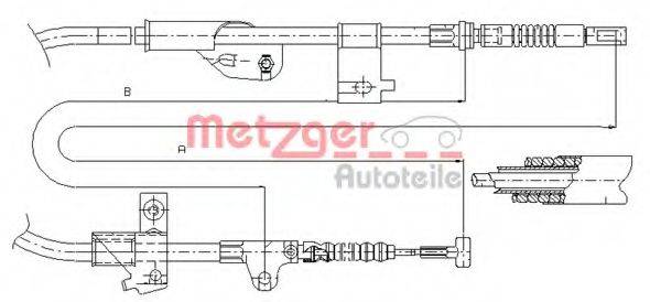 METZGER 170235 Трос, стояночная тормозная система