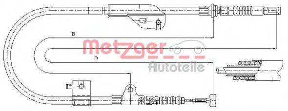 Трос, стояночная тормозная система METZGER 17.0236