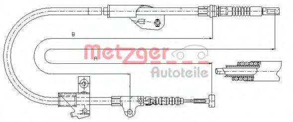 METZGER 170237 Трос, стояночная тормозная система
