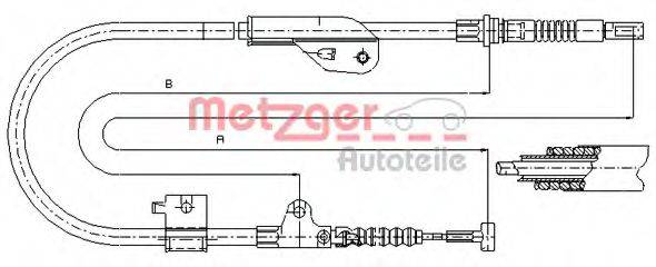 METZGER 170238 Трос, стояночная тормозная система