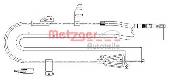 METZGER 170246 Трос, стояночная тормозная система