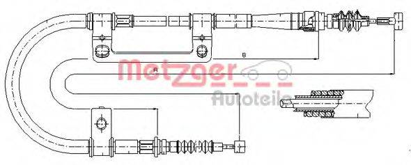 Трос, стояночная тормозная система METZGER 17.0578