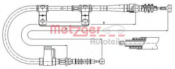 METZGER 170579 Трос, стояночная тормозная система