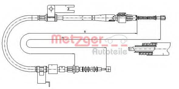 METZGER 170589 Трос, стояночная тормозная система