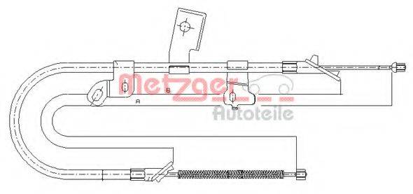 METZGER 171071 Трос, стояночная тормозная система