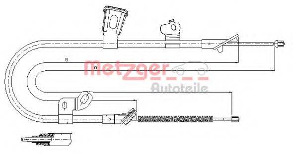 Трос, стоянкова гальмівна система METZGER 17.1074