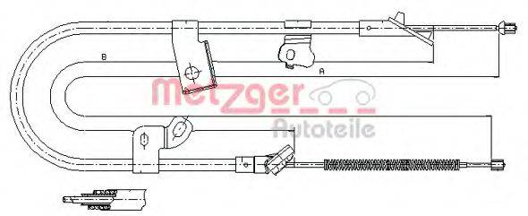 Трос, стояночная тормозная система METZGER 17.1075