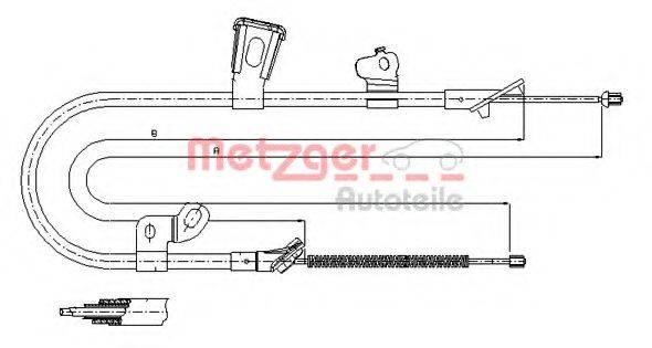 METZGER 171078 Трос, стояночная тормозная система