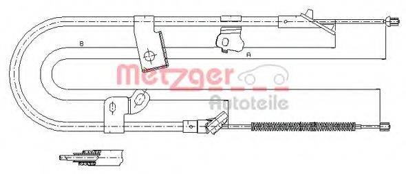 Трос, стояночная тормозная система METZGER 17.1079