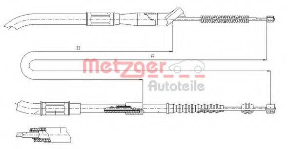 METZGER 171298 Трос, стояночная тормозная система