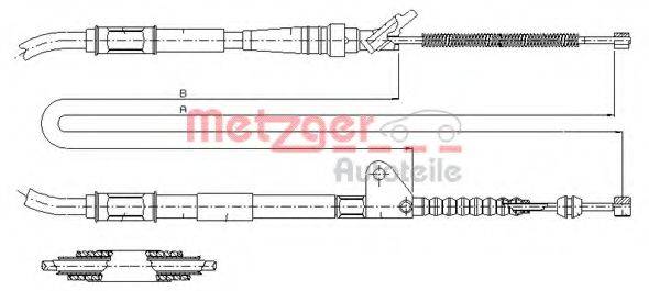 Трос, стояночная тормозная система METZGER 17.1468