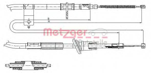 METZGER 172511 Трос, стоянкова гальмівна система