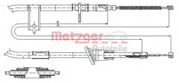Трос, стоянкова гальмівна система METZGER 17.2512