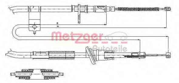 Трос, стоянкова гальмівна система METZGER 17.2518