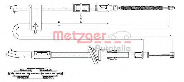 METZGER 172519 Трос, стояночная тормозная система