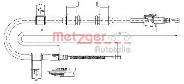 Трос, стояночная тормозная система METZGER 17.2540