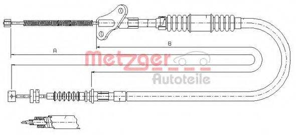 METZGER 172722 Трос, стояночная тормозная система