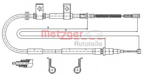 METZGER 173502 Трос, стояночная тормозная система