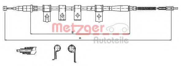 METZGER 173503 Трос, стояночная тормозная система