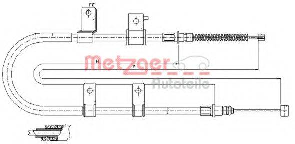 METZGER 173505 Трос, стояночная тормозная система