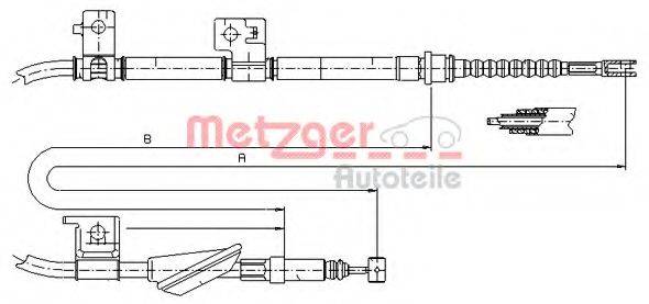 METZGER 174034 Трос, стояночная тормозная система