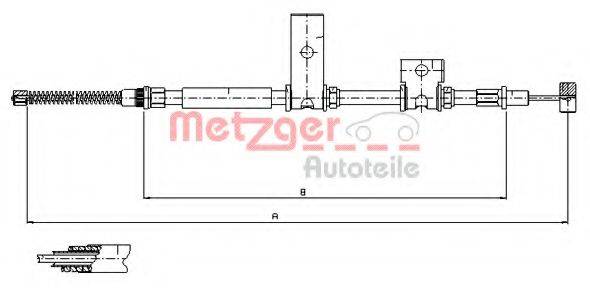 METZGER 175014 Трос, стояночная тормозная система