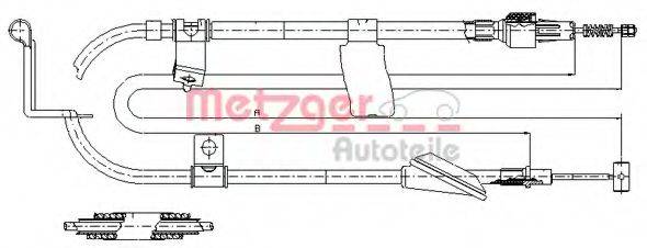 METZGER 175036 Трос, стояночная тормозная система