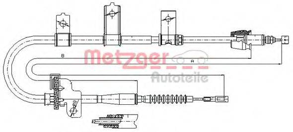 METZGER 176021 Трос, стояночная тормозная система