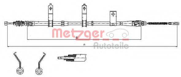 METZGER 176031 Трос, стояночная тормозная система