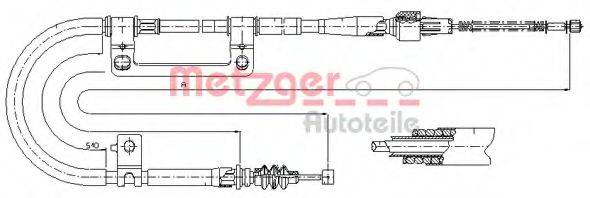 Трос, стоянкова гальмівна система METZGER 17.6040