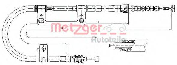 Трос, стояночная тормозная система METZGER 17.6042