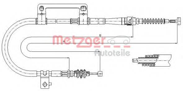 Трос, стояночная тормозная система METZGER 17.6043