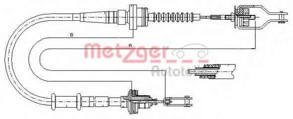 METZGER 180035 Трос, управление сцеплением